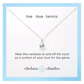 CC Sport Silver Tennis Charm Necklace
